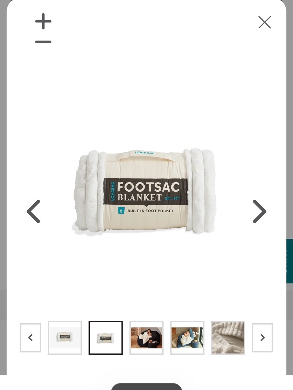 Lovesac Footsac Blanket – Channeled Dove Phur